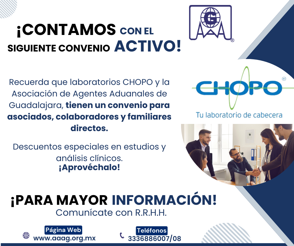 Convenio con laboratorios CHOPO