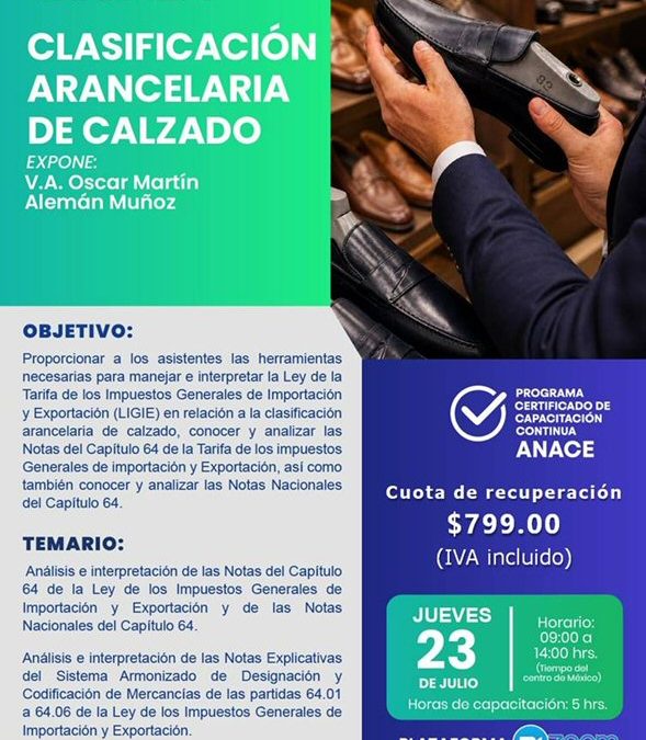 Clasificación arancelaria de calzado